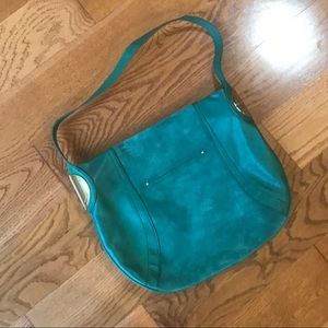 B. Makowsky green suede hobo bag gold accents NWOT